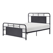 Pemberly Row Full Size Metal Bed Rounded Profile Mottled Silver Finish Panels