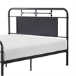 Pemberly Row Full Size Metal Bed Rounded Profile Mottled Silver Finish Panels