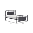 Pemberly Row Full Size Metal Bed Rounded Profile Mottled Silver Finish Panels