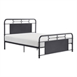 Pemberly Row Full Size Metal Bed Rounded Profile Mottled Silver Finish Panels