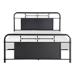 Pemberly Row Full Size Metal Bed Rounded Profile Mottled Silver Finish Panels