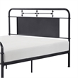 Pemberly Row Full Size Metal Bed Rounded Profile Mottled Silver Finish Panels