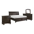 Pemberly Row 4 Piece Queen Size Bedroom Set with Sleigh Bed Round Knobs