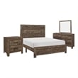 Pemberly Row 4 Piece California King Bedroom Set Panel Detail Metal Handles