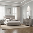 Pemberly Row 4 Piece California King Bedroom Set Panel Detail Metal Handles