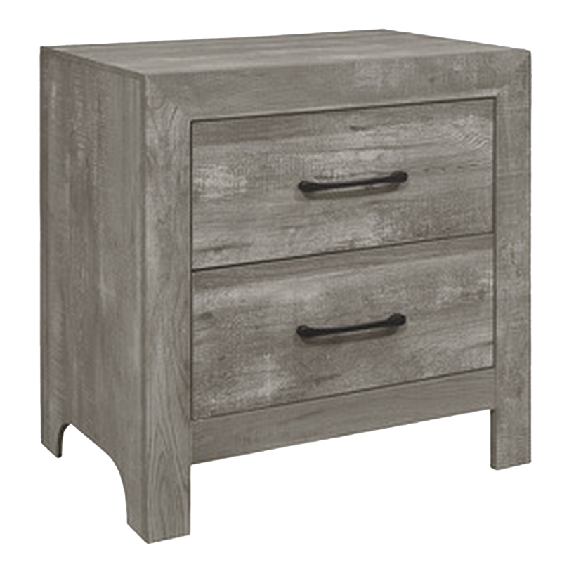 Pemberly Row 4 Piece King Size Bedroom Set in Rustic Gray Panel Detailing