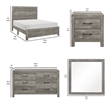 Pemberly Row 4 Piece King Size Bedroom Set in Rustic Gray Panel Detailing