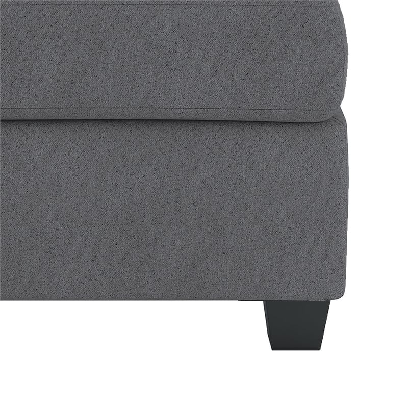 Pemberly Row 33 Inch Ottoman in Dark Gray Microfiber Interior Storage Wood