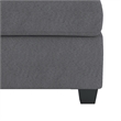 Pemberly Row 33 Inch Ottoman in Dark Gray Microfiber Interior Storage Wood