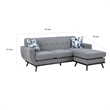 Pemberly Row 87 Inch Reversible L Shape Sofa with Chaise in Gray Chenille