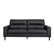 Pemberly Row 76 Inch Sofa in Black Top Grain and Faux Leather Solid Wood