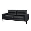 Pemberly Row 76 Inch Sofa in Black Top Grain and Faux Leather Solid Wood