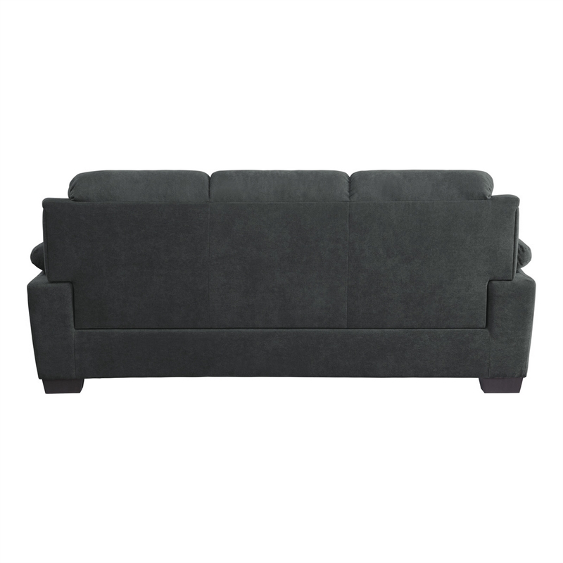 Pemberly Row 80 Inch Sofa in Dark Gray Polyester Foam Cushioned Solid Wood