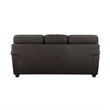 Pemberly Row 84 Inch Sofa in Dark Brown Top Grain and Faux Leather Wood