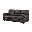 Pemberly Row 84 Inch Sofa in Dark Brown Top Grain and Faux Leather Wood