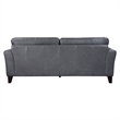 Pemberly Row 88 Inch Sofa in Gray Top Grain and Split Leather Solid Wood