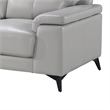 Pemberly Row 89 Inch Sofa in Light Gray Top Grain and Faux Leather Metal