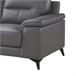 Pemberly Row 89 Inch Sofa in Dark Gray Top Grain Leather Foam Cushions