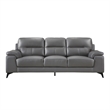 Pemberly Row 89 Inch Sofa in Dark Gray Top Grain Leather Foam Cushions