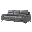 Pemberly Row 89 Inch Sofa in Dark Gray Top Grain Leather Foam Cushions