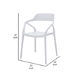 Pemberly Row 23 Inch Side Dining Chair Set of 4 Indoor Outdoor in White