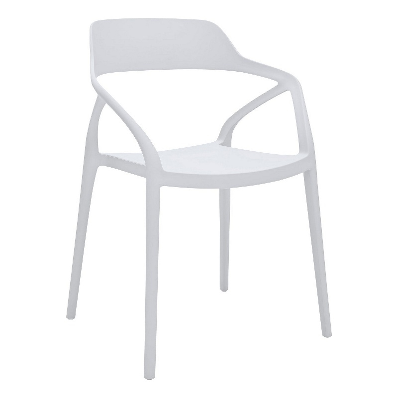 Pemberly Row 23 Inch Side Dining Chair Set of 4 Indoor Outdoor in White