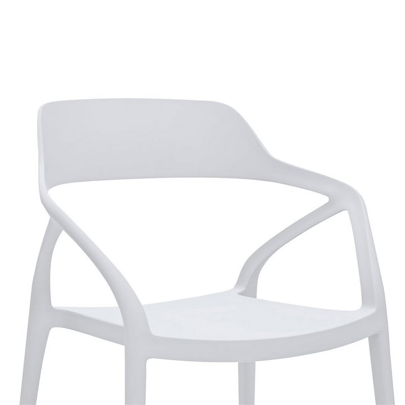 Pemberly Row 23 Inch Side Dining Chair Set of 4 Indoor Outdoor in White