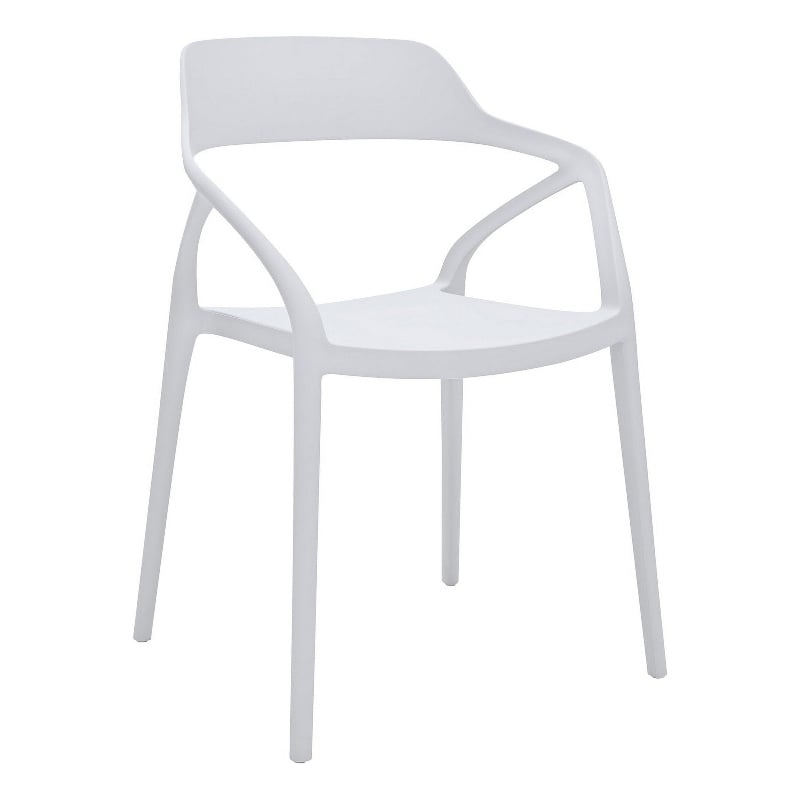 Pemberly Row 23 Inch Side Dining Chair Set of 4 Indoor Outdoor in White