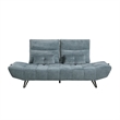 Pemberly Row Adjustable Depth Power Reclining Sofa 2 Pillows Blue Chenille