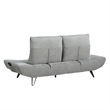 Pemberly Row Adjustable Depth Power Reclining Sofa 2 Pillows Gray Chenille