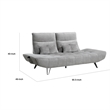 Pemberly Row Adjustable Depth Power Reclining Sofa 2 Pillows Gray Chenille