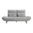 Pemberly Row Adjustable Depth Power Reclining Sofa 2 Pillows Gray Chenille
