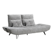 Pemberly Row Adjustable Depth Power Reclining Sofa 2 Pillows Gray Chenille