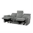 Pemberly Row Power Double Reclining Sofa with USB Lay Flat Dove Gray Chenille