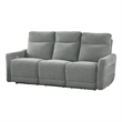 Pemberly Row Power Double Reclining Sofa with USB Lay Flat Dove Gray Chenille