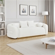 Pemberly Row 93 Inch Sofa with 4 Accent Pillows in White Sherpa Gold Base