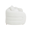 Pemberly Row 93 Inch Sofa with 4 Accent Pillows in White Sherpa Gold Base