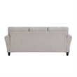 Pemberly Row 81 Inch Sofa in Gray Chenille Fabric with Round Flared Armrests