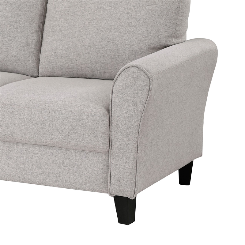 Pemberly Row 81 Inch Sofa in Gray Chenille Fabric with Round Flared Armrests