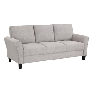 Pemberly Row 81 Inch Sofa in Gray Chenille Fabric with Round Flared Armrests