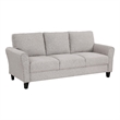 Pemberly Row 81 Inch Sofa in Gray Chenille Fabric with Round Flared Armrests