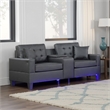 Pemberly Row 91 Inch Sleeper Sectional with Storage Chaise Brown Flannel