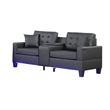 Pemberly Row 91 Inch Sleeper Sectional with Storage Chaise Brown Flannel
