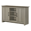 Pemberly Row Console Table with 3 Shelves and 2 Cabinet Doors in Gray Wood