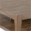 Pemberly Row 48 Inch Square Coffee Table 1 Shelf in Light Brown Mahogany