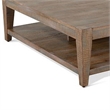 Pemberly Row 48 Inch Square Coffee Table 1 Shelf in Light Brown Mahogany