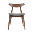 Pemberly Row Dining Chair Set of 2 Rubberwood Splayed Legs in Gray Brown