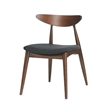 Pemberly Row Dining Chair Set of 2 Rubberwood Splayed Legs in Gray Brown