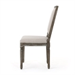 Pemberly Row Dining Chair Set of 2 in Wheat Beige Polyester Distressed Brown