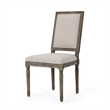 Pemberly Row Dining Chair Set of 2 in Wheat Beige Polyester Distressed Brown